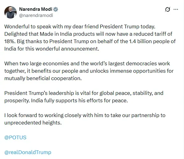 india us trade deal pm modi x