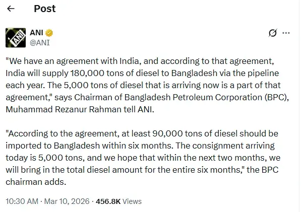 india bangladesh diesel