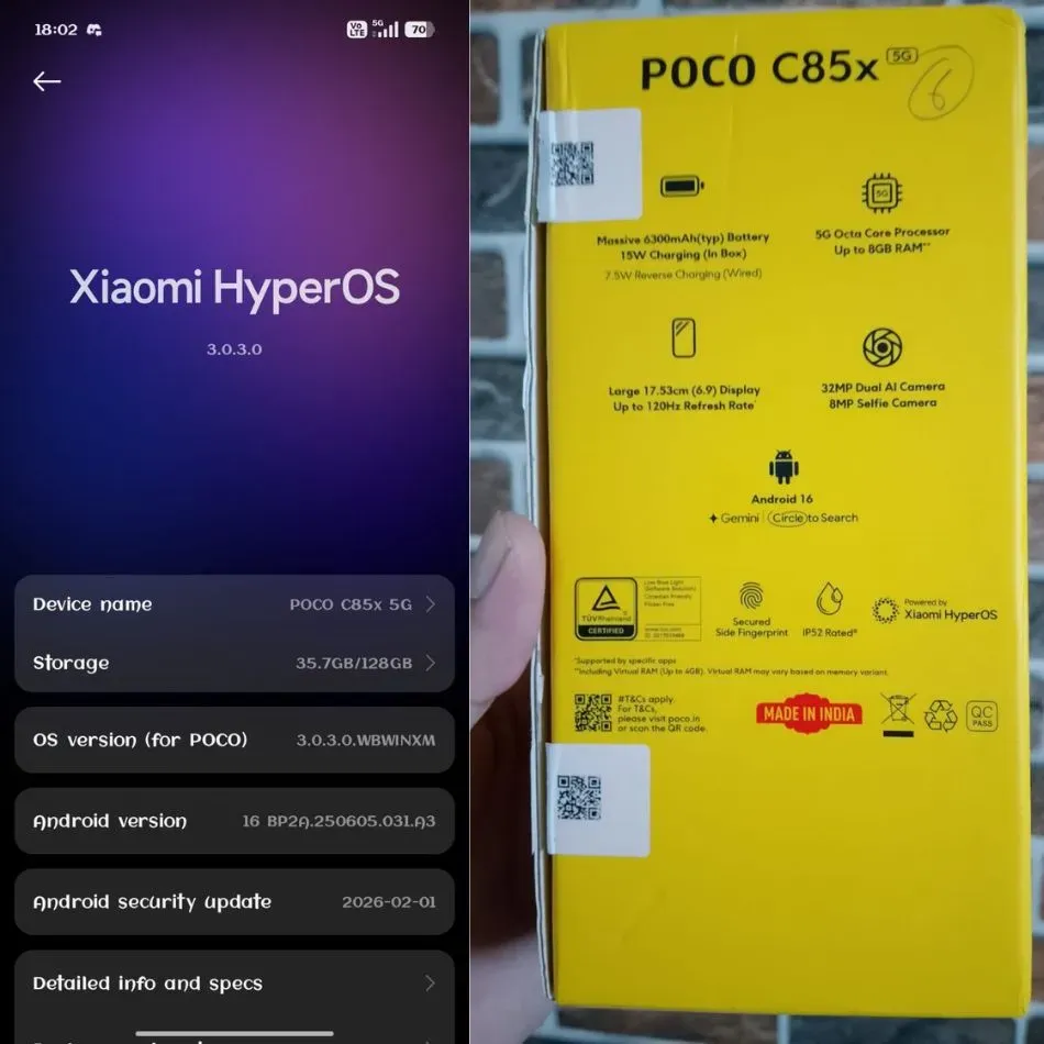 Poco C85x 5G
