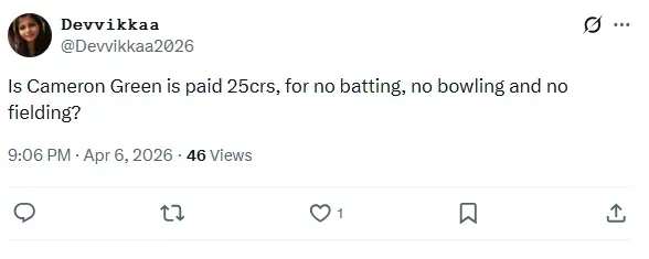 कैमरन ग्रीन को लेकर एक्स पर पोस्ट