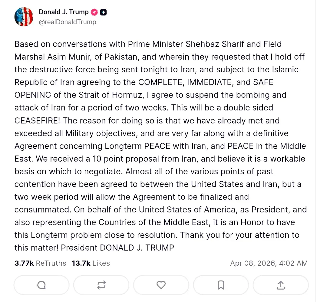 US Iran Ceasefire Donald Trump