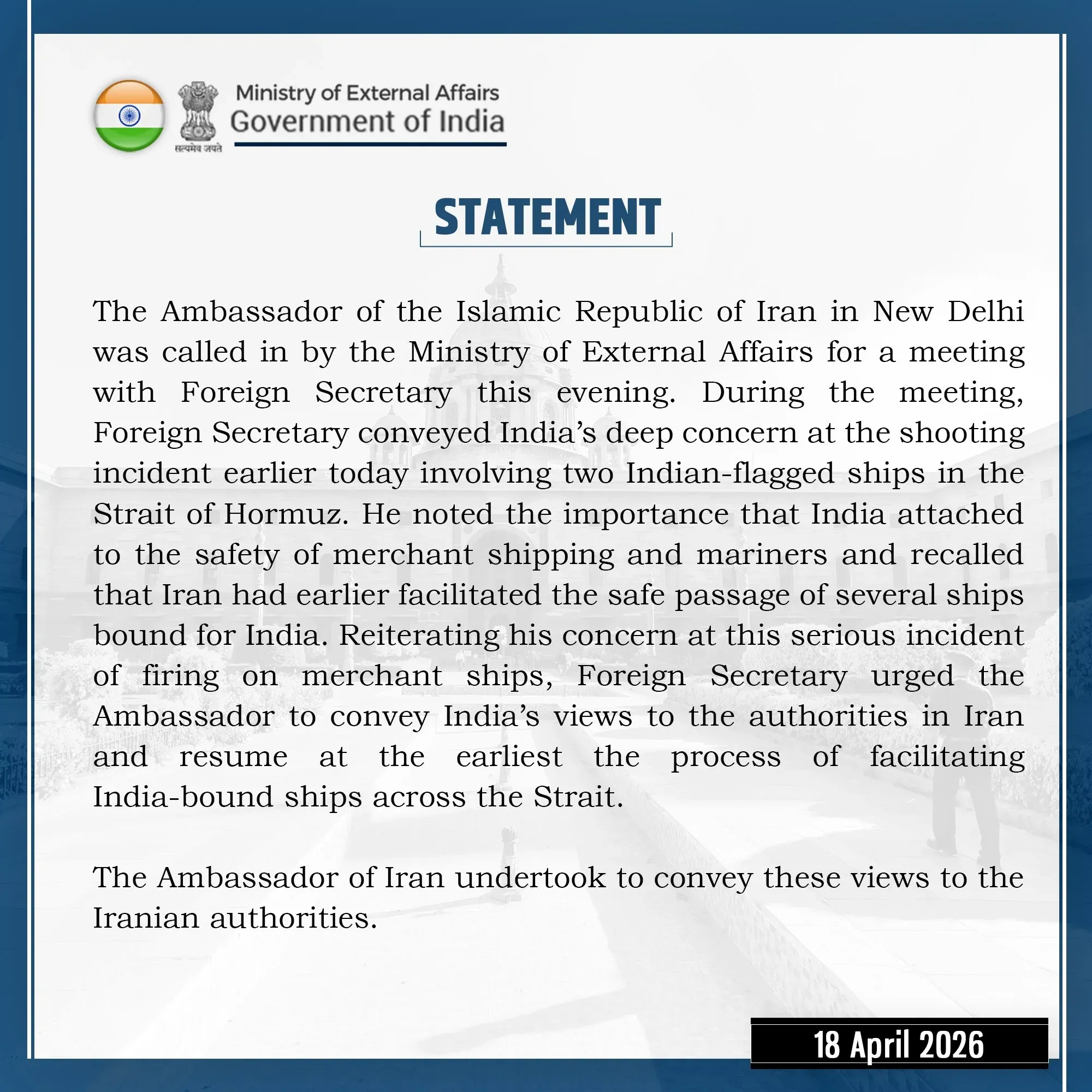 Ministry Of External Affairs 