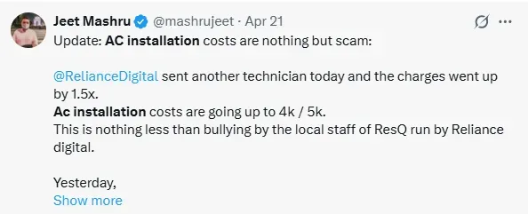 AC installation costs are nothing but scam