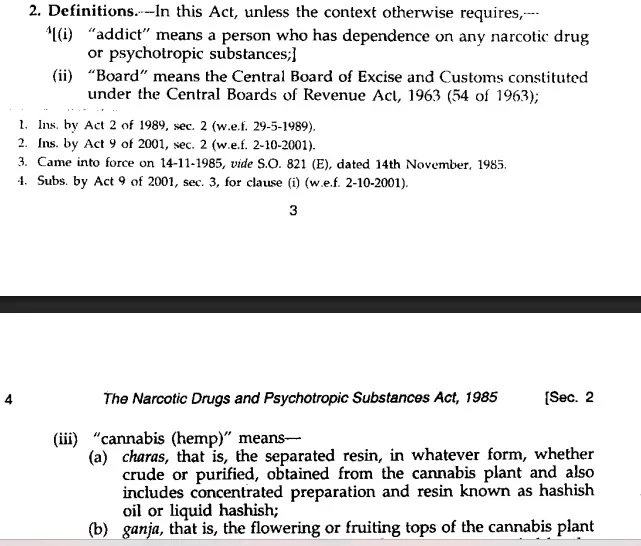 ndps act cannabis