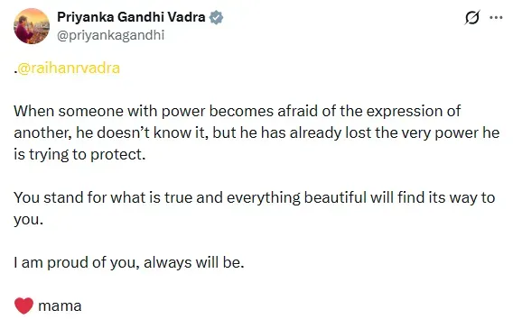 Priyanka Gandhi Tweet