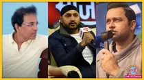 हर्षा, भज्जी और आकाश. फोटो: Twitter
