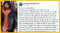 Lawrence Bishnoi Group Facebook post