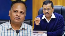 Satyendar Jain and Arvind Kejriwal