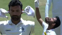 Yash Dubey while celebrating his century