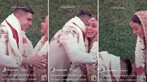 groom touches brides feet video