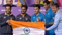 Indian Men's Team TT after winning gold at CWG2022