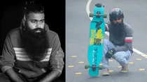 anas hajas Kanyakumari-Kashmir skateboard trip haryana