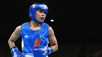 Nikhat Zareen during CWG2022