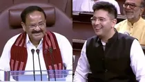 Venkaiah Naidu and Raghav Chadha