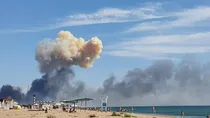 russian airbase explosion crimea ukrain missile