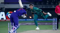 Shaheen Shah Afridi in action against India (File)