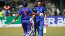 Shubman Gill after scoring a century against Zimbabwe
