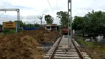 electric poll on railway track in Sagar district
