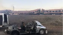 Russian rocket strike on a Ukrainian train