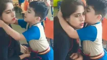 Viral video teacher child kiss 