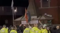 A Hindu temple was vandalised by a group of people in UK's Leicester (Screengrab from attack video)