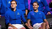 Rafael Nadal crying with Roger Federer after Laver Cup