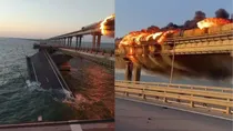 Kerch bridge connecting Russia and Crimea