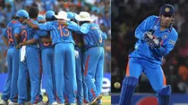 Team India - Dhoni, Shane Warne, Mohd Kaif 