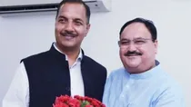 Trilok Jamwal with JP Nadda