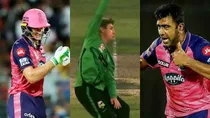 Jos Buttler, Ravichandran Ashwin, Adam Zampa. Photo: Twitter/File Photo