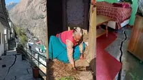 clearly viisible cracks on buildings located at maroda gaon