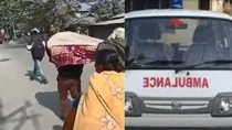 son carrying his mothers dead body on his shoulders, 