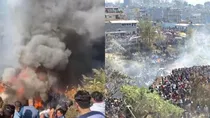 A passenger plane, ATR-72, carrying 72 people onboard, crashed in Nepal's Pokhara on Sunday, eye witness statement