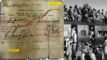 1947 railway train ticket from Pakistan to India viral price 4 rupee per person