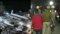building collapses on Wazir Hasanganj Road in Lucknow