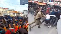 Lathicharge on Govt job aspirants protesting in Uttarakhand