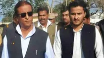 SP leader Azam Khan and his son Abdullah Azam 