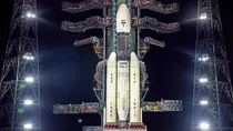 Chandrayaan-3 Lander inside the anechoic chamber with various configurations for different tests.