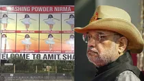 Amit Shah welcomed with 'washing powder Nirma' hoardings