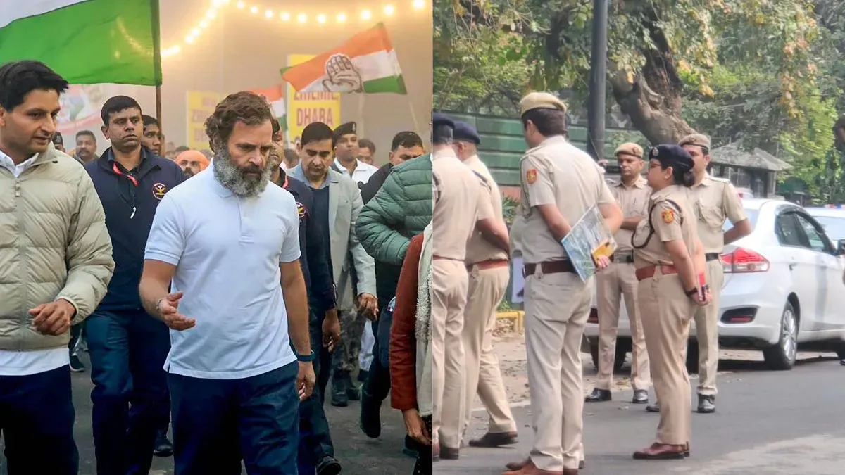 Delhi Police at Rahul Gandhi's residence, to enquire about remarks during Bharat Jodo Yatra