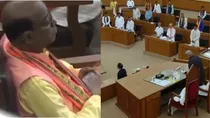 Tripura BJP MLA Jadab Lal Nath watching porn in Assembly