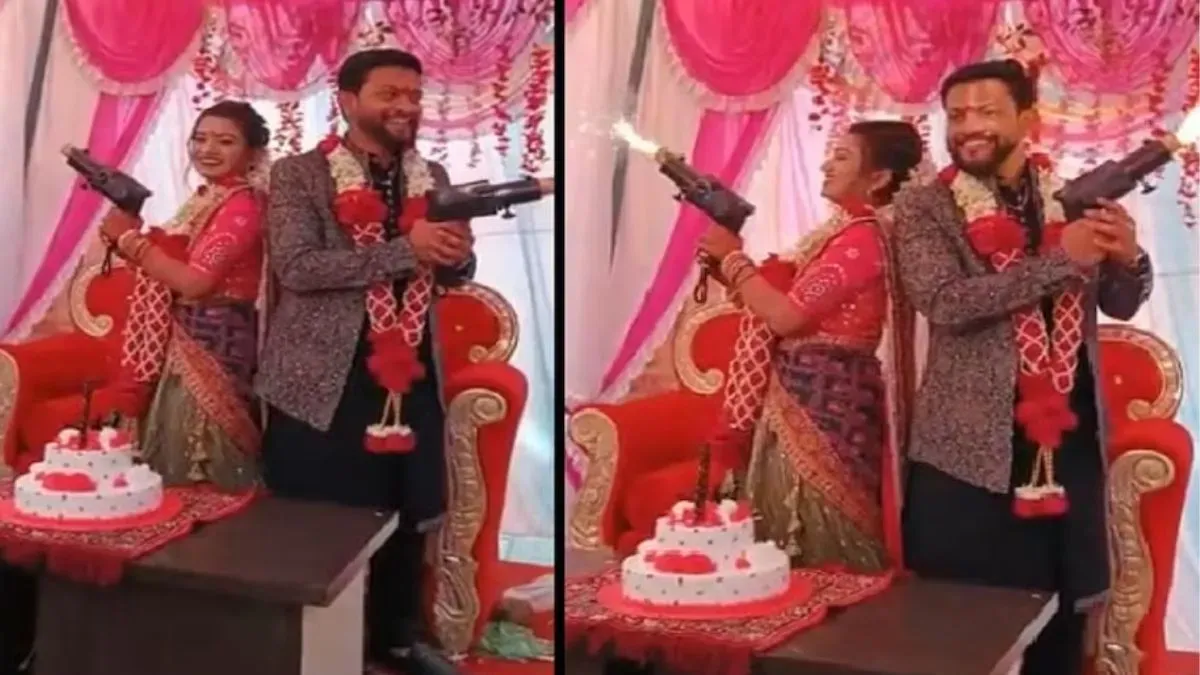 Bride's face gets burnt in freak accident with sparkle gun