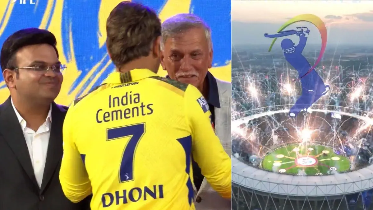 Drone Light Show and MS Dhoni Meeting BCCI President Roger Binny and Secretary Jay Shah