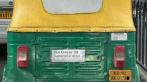 One autorickshaw, three registration numbers