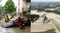 Heavy rains devastating floods landslides in Italy 13 dead thousands homeless Formula One race cancelled