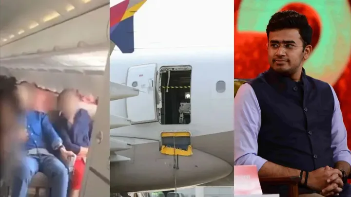 emergency door of an Asiana Airlines flight