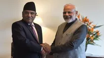 Nepal PM Prachand with Modi 