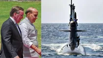 Rajnath Singh with Boris Submarine deal 