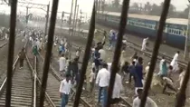 Old video shared as recent visuals of people vandalizing railway tracks and trains