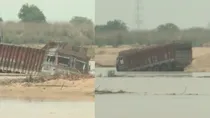 BIHAR: 26 TRUCKS ENGAGED IN SAND mining STUCK IN Son RIVER